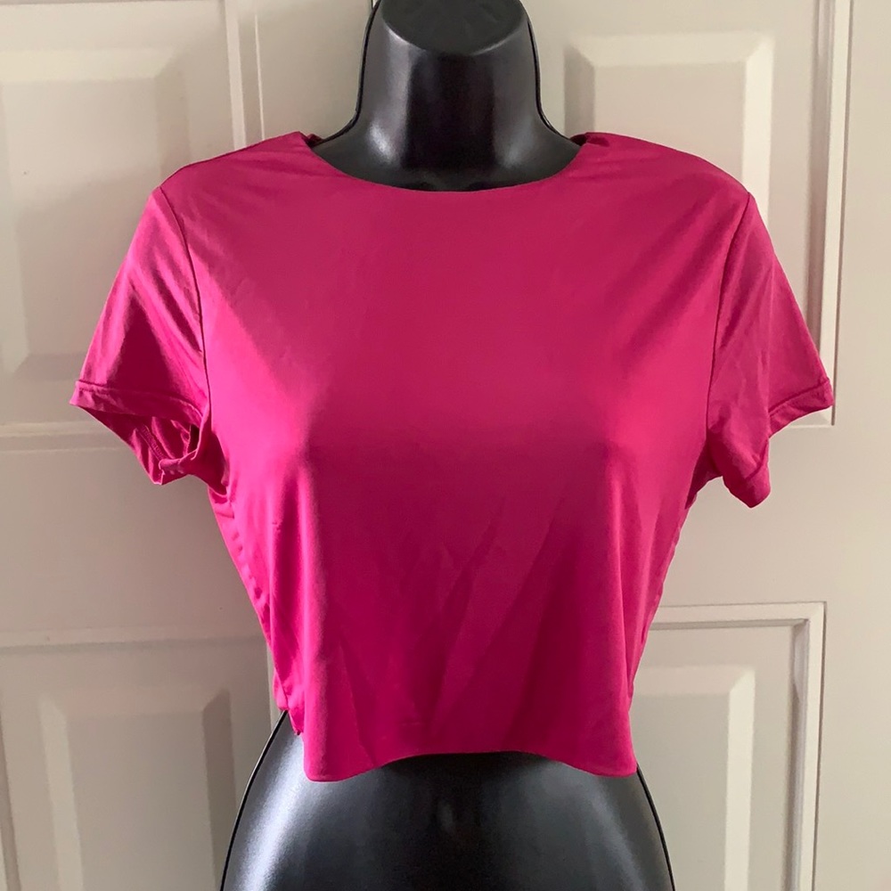 Pink seamless crop top